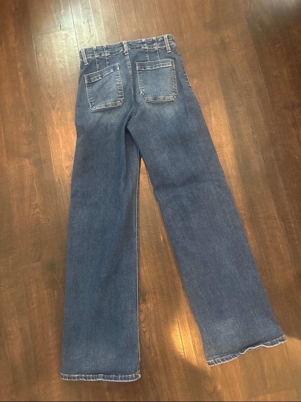 High-Waist Wide-Leg Jeans in Dark Blue Wash - Picture 2 of 2
